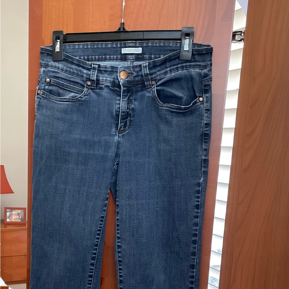 Women’s washed denim jeans.